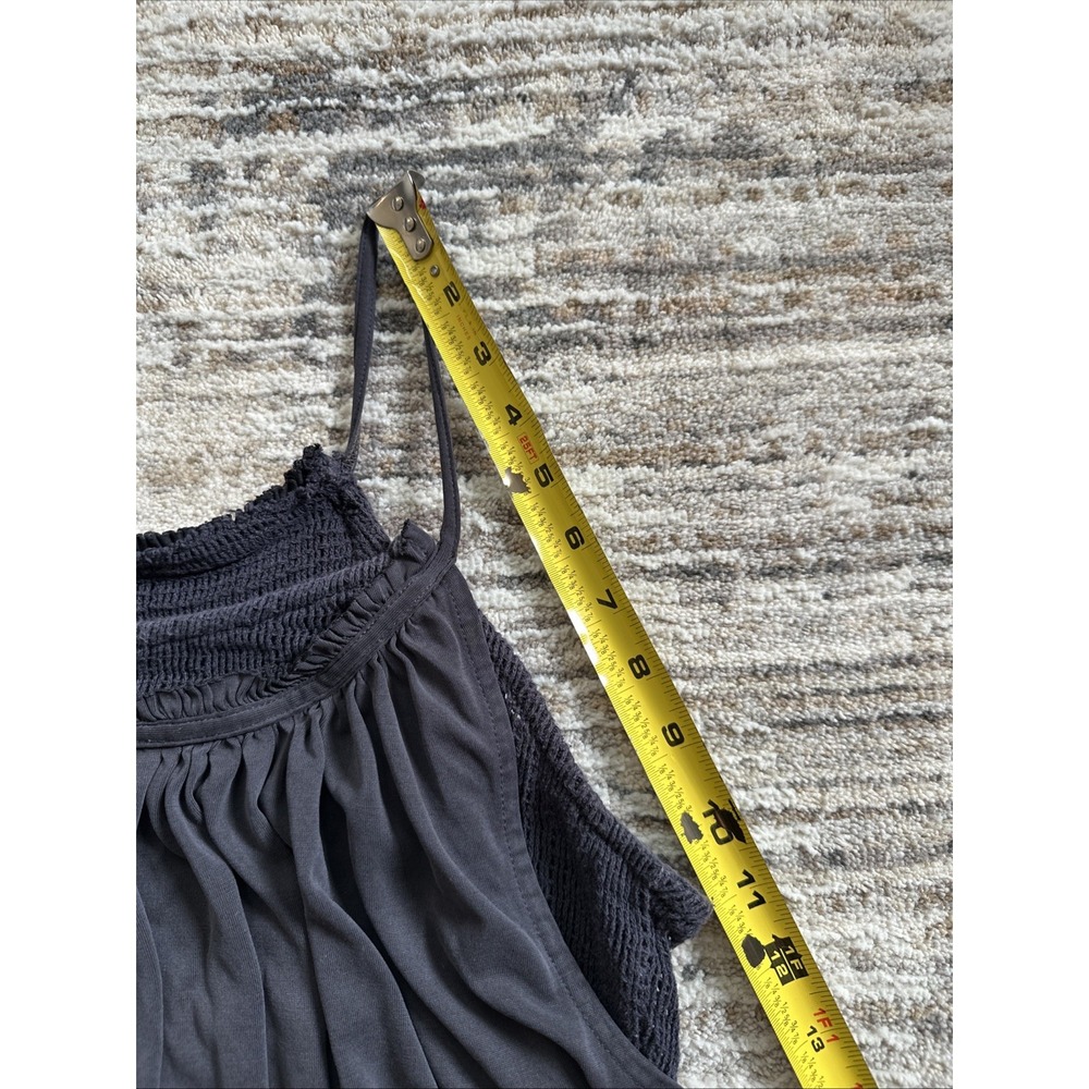 Free People Romper Sz M Layer Tier'ed Grecian Dust in the Wind Black Women Airy - Picture 7 of 9